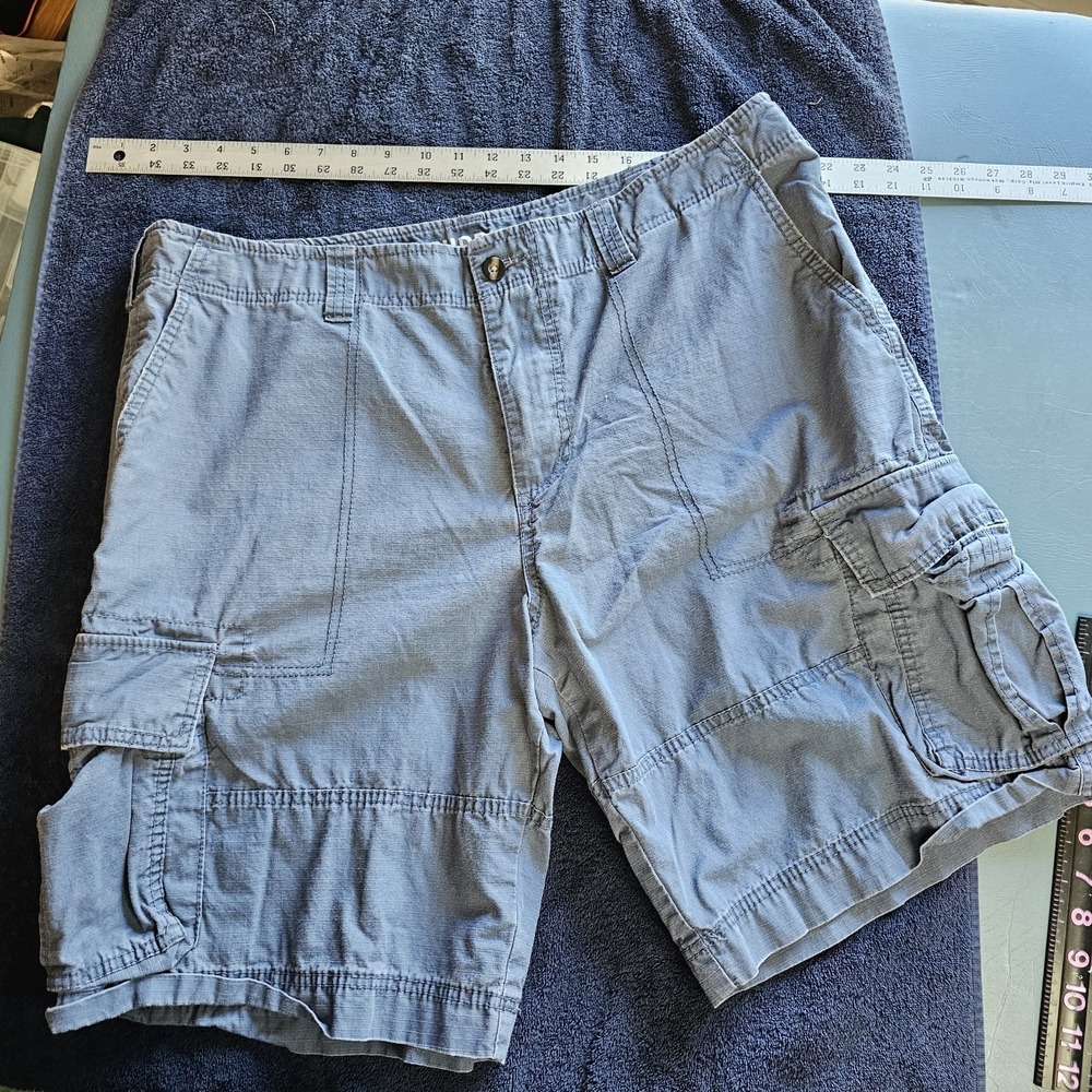 Mossimo Supply Co Men's Cargo Shorts Size 40 Blue Cotton Flat Front Utility Poc
